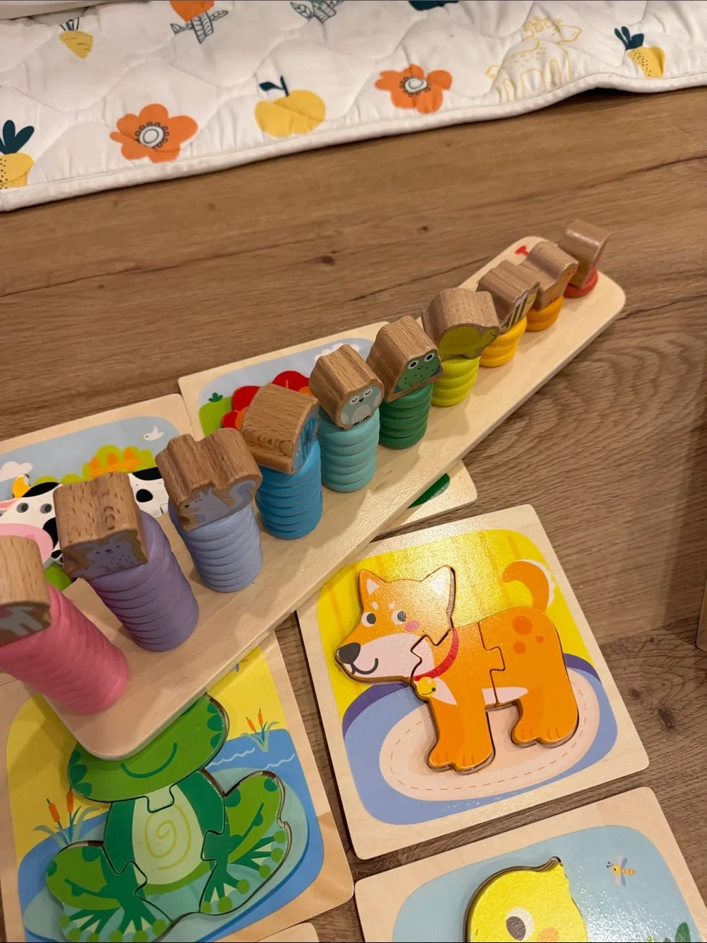Kids Wooden Sensory Learning Toy Set - Multicolor